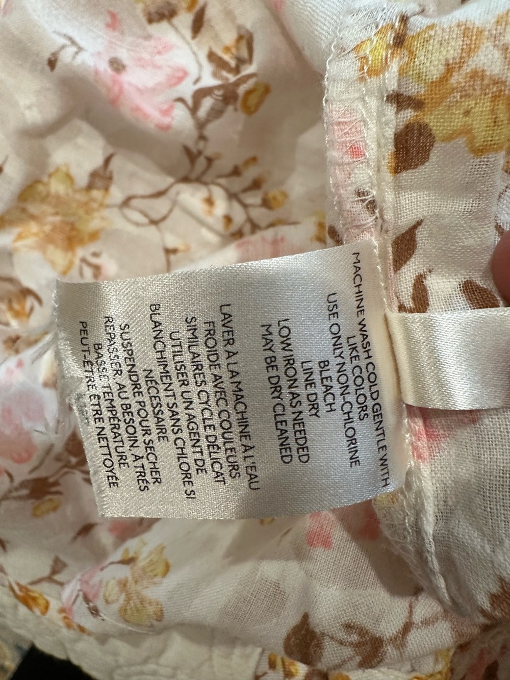 Anthropologie size S Harmony Peasant Blouse in Yellow, Brown, and Pink Floral - Picture 11 of 15